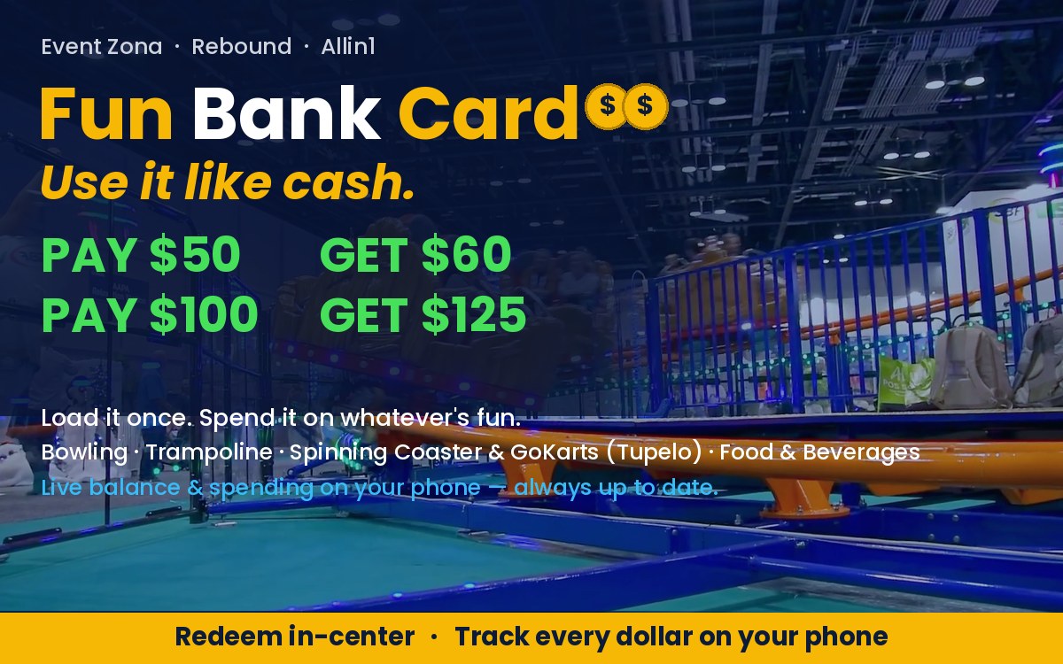 Fun Bank Card - pay 50 get 60, pay 100 get 125